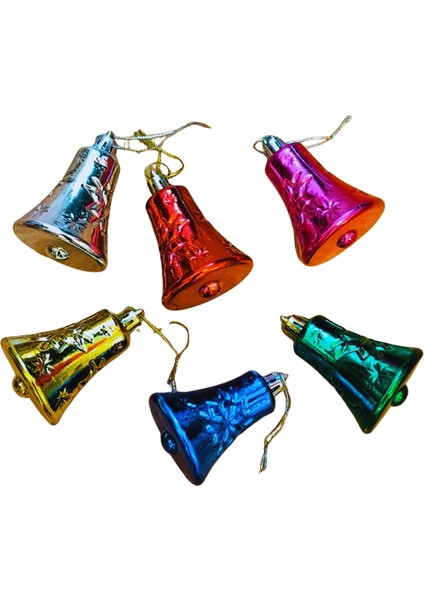 Yılbaşı Çam Ağacı Süsü Cici Çan 6 cm 6'lı Renkli