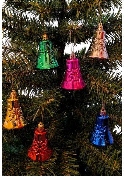 Yılbaşı Çam Ağacı Süsü Cici Çan 6 cm 6'lı Renkli fiyatları
