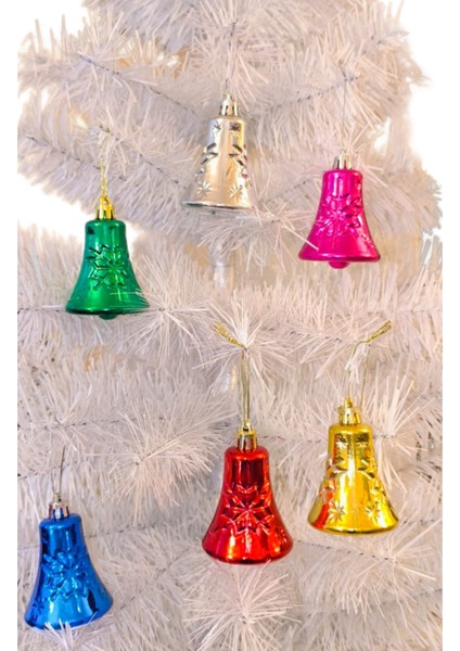 Yılbaşı Çam Ağacı Süsü Cici Çan 6 cm 6'lı Renkli modelleri