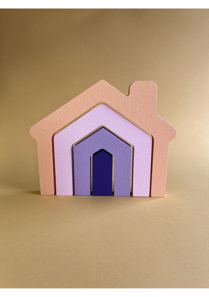 Mor Ahşap Eğitici Oyuncak Seti, 4 Parçalı Ev Şekli, Çocuklar Için Eğlenceli ve Öğretici fiyatları
