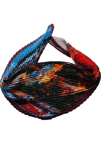 Renkli Desenli Piliseli Kadın Fular