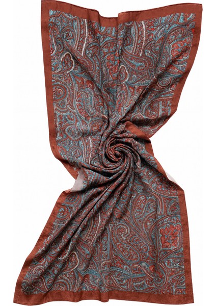 Kiremit Rengi Etnik Desenli Şal fırsatları