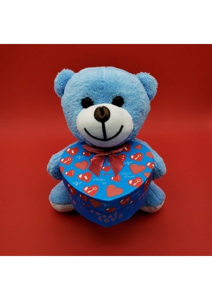 Kalp Kutulu Mavi Ayıcık