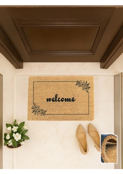 Hornblommor 40X60 cm Coco Kapı Önü Paspası Çiçek