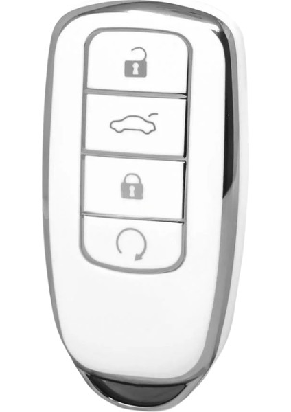 Chery Tiggo 8 Pro Omoda 5 Tiggo 7 Jaecoo Avantgarde 4 Buton Nano Anahtar Kılıfı Beyaz Gri modelleri