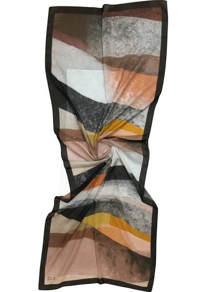 Bej Kahve Siyah Renk Geçişli Desenli Şal fiyatları