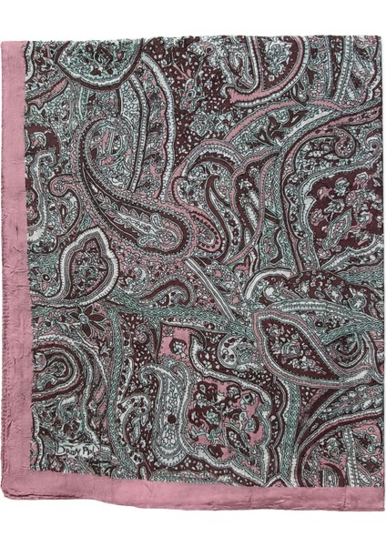 Pembe Kenarlı Etnik Desenli Şal modelleri