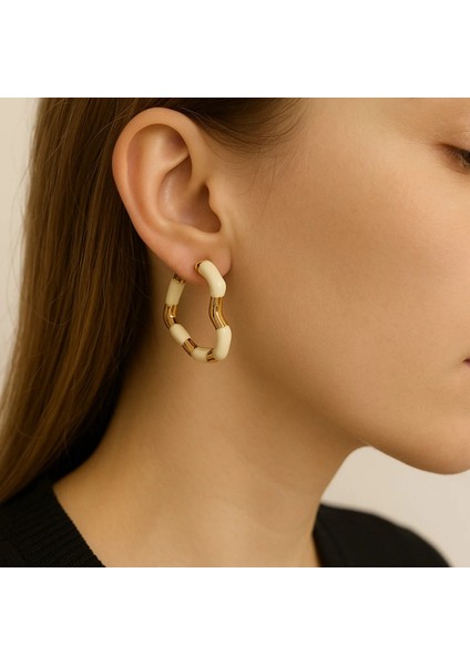 Çift Renkli Paslanmaz Çelik Kemik Küpe