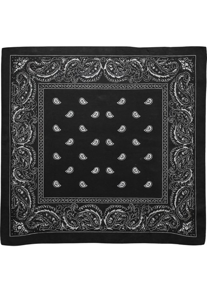 Siyah Klasik Bandana Desenli Kare Fular fiyatları