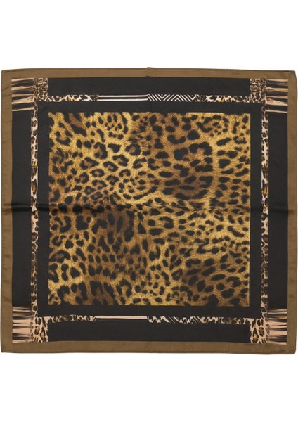 Leopar Desenli Kahve ve Siyah Kare Fular fiyatları