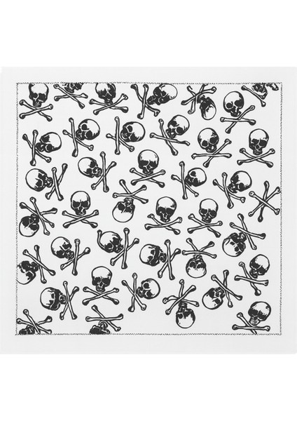 Siyah Beyaz Kafatası Desenli Fular fiyatları