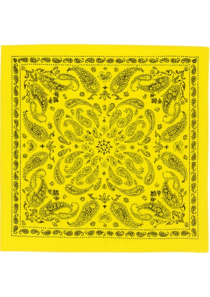 Sarı Paisley Desenli Kadın Bandana Fular fiyatları