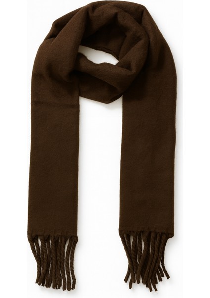 Kadın Koyu Kahverengi Püsküllü Soft Dokulu Şal modelleri