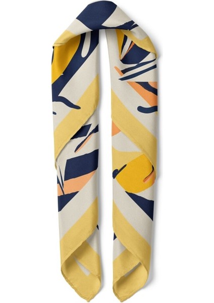 Sarı Kenarlı Çiçek Desenli Fular fiyatları