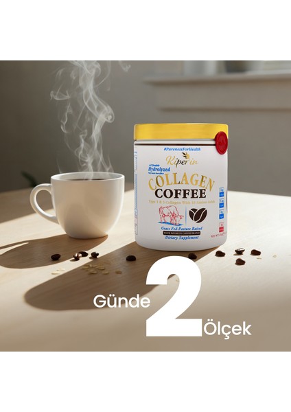 Coffee Collagen | Kahveli Çift Hidrolize %100 Saf ve Doğal Toz Kolajen Peptitler | 30 Günlük modelleri