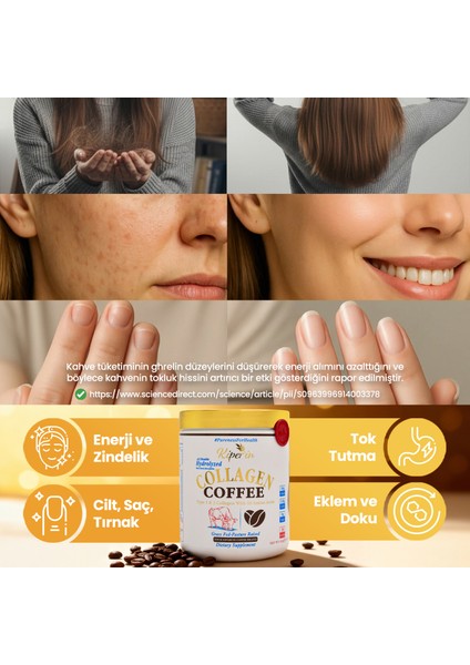 Coffee Collagen | Kahveli Çift Hidrolize %100 Saf ve Doğal Toz Kolajen Peptitler | 30 Günlük fırsatları