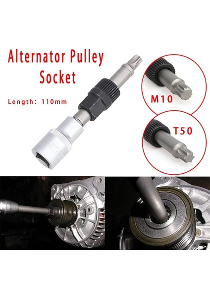 1/2 M10 Alternatör Kasnak Soket Ucu 33 Dişli Alet Sökme Soketi