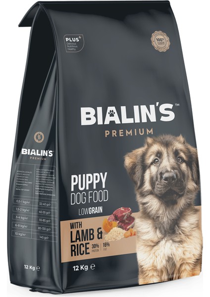 Bialins Premium Yavru Köpek Maması Kuzu & Prinçli 12KG