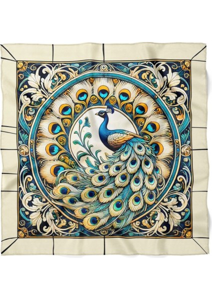 Tavus Kuşu Desenli Fular modelleri