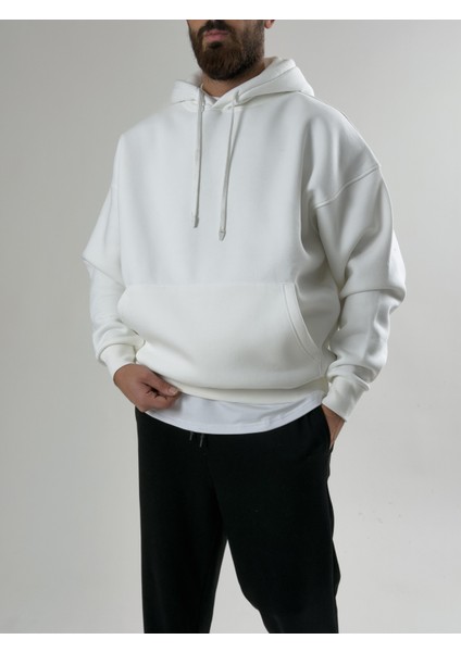 Erkek Şardonlu Ekru Hoodie COC2603