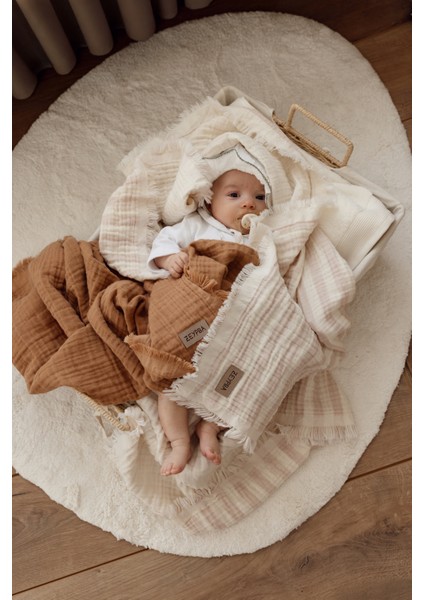 Lila Çizgili 4kat Müslin Püsküllü 4 Katlı Müslin 110X110CM fiyatları