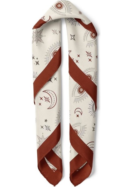 Krem Kahverengi Mistik Desenli Kadın Fular fiyatları