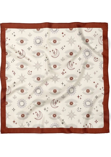 Krem Kahverengi Mistik Desenli Kadın Fular modelleri