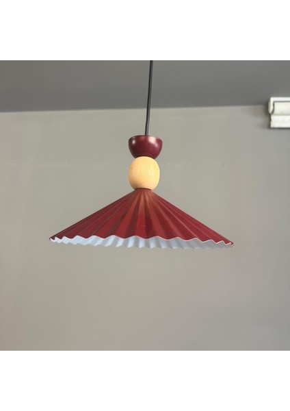 Avilla Vişne Çürüğü Tekli Metal Avize Ahşap Kafa Başlık Rustik Cafe Mutfak Modern Sarkıt Aydınlatma