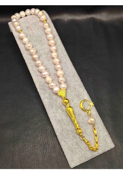 Altın Renk Kombinli Inci Tesbih