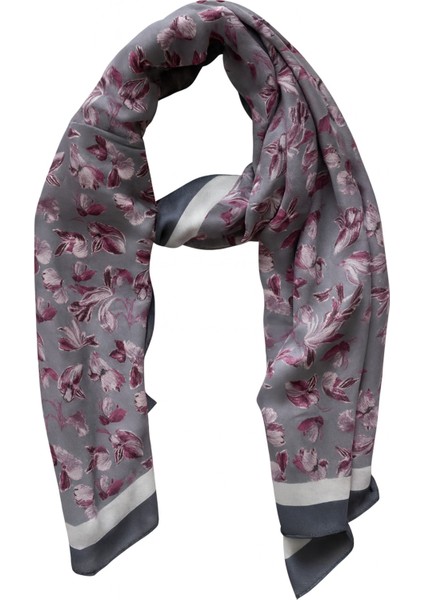 Gri Zeminli Pembe Çiçek Desenli Şal fiyatları