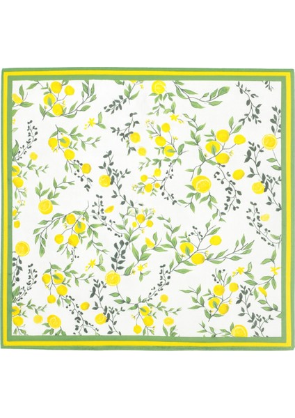 Limon Desenli Beyaz Kare Fular fiyatları
