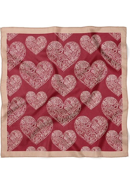 Kalp Desenli Bordo Fular fiyatları