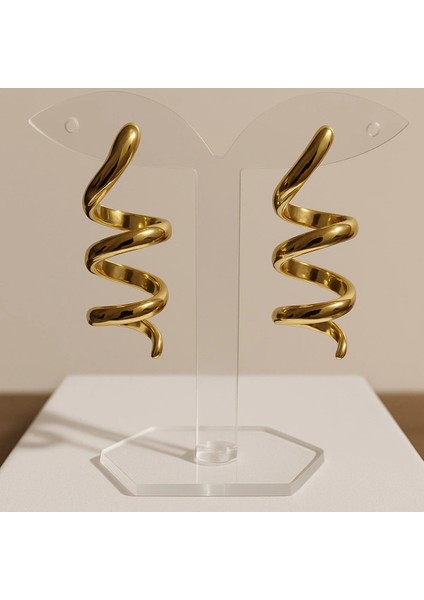 Kıvrımlı Çelik Küpe