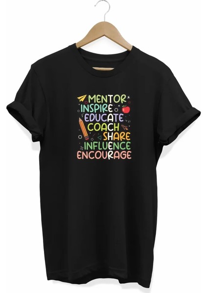 24 Kasım Öğretmenler Günü Baskılı T-Shirt - Siyah