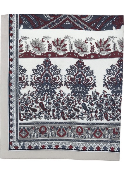 Krem Zeminli Etnik Desenli Şal modelleri
