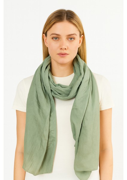 Düz Haki Yeşil Şal - Hafif Dokulu Mevsimlik Şal