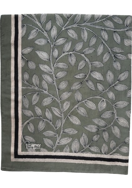 Haki Yaprak Desenli Şal modelleri