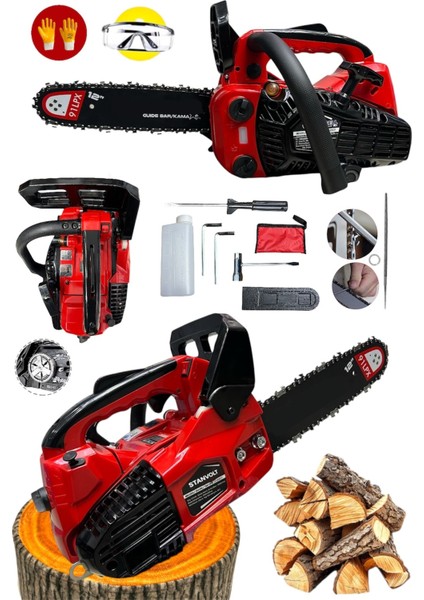 Profesyonel Benzinli Testere Hızar Motoru Ağaç Odum Dal Budama Kesme Testeresi