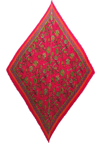 Pembe Çiçek Desenli Piliseli Kadın Fular fiyatları