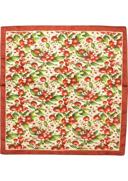 Kırmızı Kiraz Desenli Ipeksi Fular fiyatları