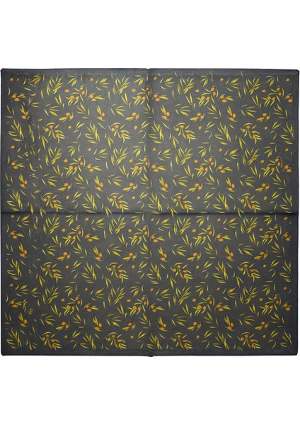 Koyu Gri Zemin Zeytin Dalı Desenli Kadın Fular fiyatları