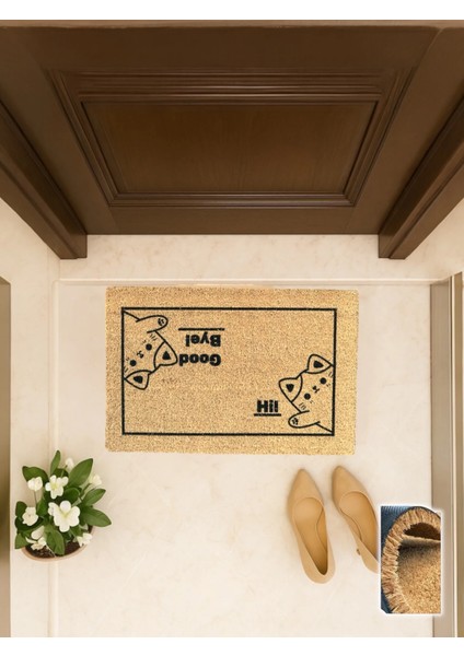 Piccolo Gatto 40X60 cm Coco Kapı Önü Paspası Kedi