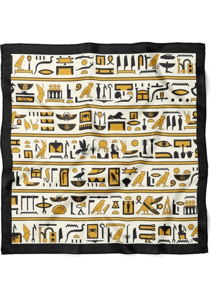 Mısır Hiyeroglif Desenli Fular modelleri
