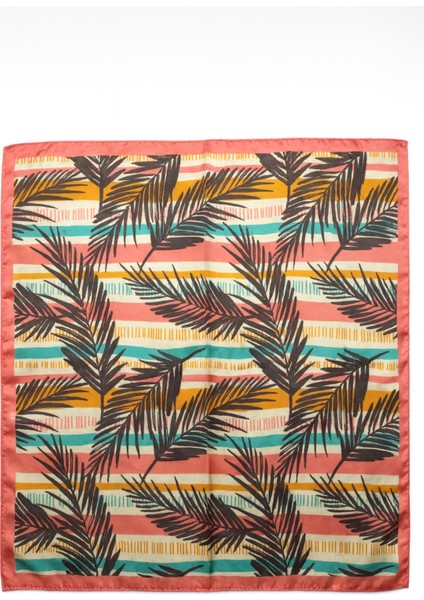 Tropikal Yaprak Desenli Renkli Kare Fular fiyatları