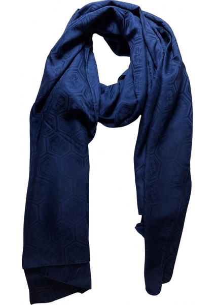 Mavi Jakar Desenli Şal - Parlak Dokulu Şık Şal fiyatları