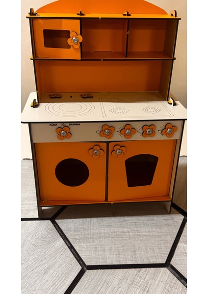 Turuncu Ahşap Mutfak Seti, 40×30 Cm, Eğlenceli ve Şık Çocuk Oyuncağı fiyatları