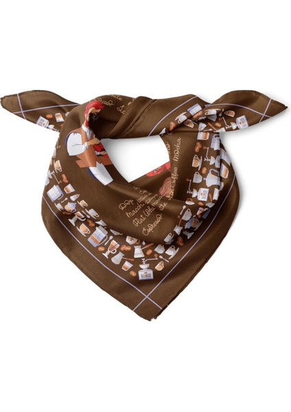 Kahverengi Kahve Temalı Fular