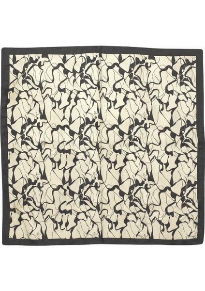 Siyah Beyaz Soyut Desenli Kare Fular fiyatları