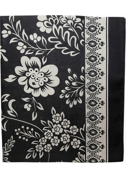 Siyah Beyaz Çiçek Desenli Şal fiyatları