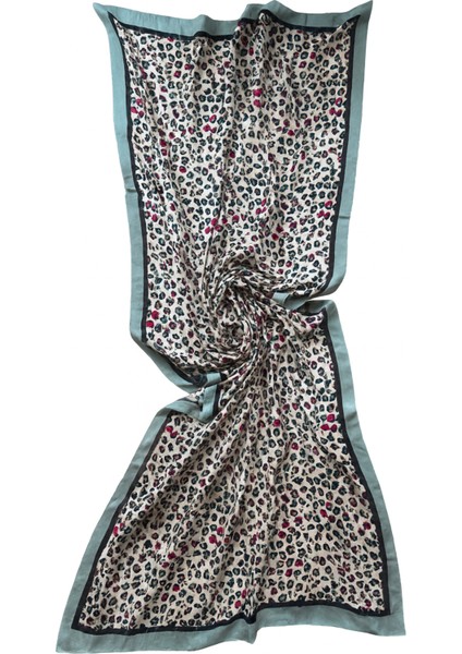 Mint Kenarlı Leopar Desenli Şal fiyatları